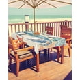 thumbnail image 2 of nqOlkjepod Blue Teal Crab Coastal Outdoor Tablecloth with Umbrella Hole & Zipper, Nautical Beach Coral Starfish Rectangle Table Cover 60x84 Inch, Dining Waterproof Table Cloth Protector for Patio, 2 of 7