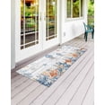 thumbnail image 2 of Oceans Marine Life Front Door Mat Orange Blue Jellyfish Starfish Wood Grain Welcome Doormat Indoor Outdoor Entrance Floor Mat Non-Slip Washable Runner Rug for Front Porch Decor 24x71 Inch, 2 of 6