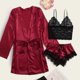 thumbnail image 1 of ICHUANYI Clearance Satin Silk Pajamas Women Nightdress Lingerie Robes Underwear Sleepwear Sexy(Wine, L) Ichuanyi Ichuanyi, 1 of 7