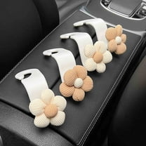 Neoyler 4PCS Car Purse Hooks Heavy Duty Headrest Hanger Organizers Cute Flower Design for Purses Bags Universal Suit Sturdy Car Accessories Easy Install Keeps Car Interior Tidy