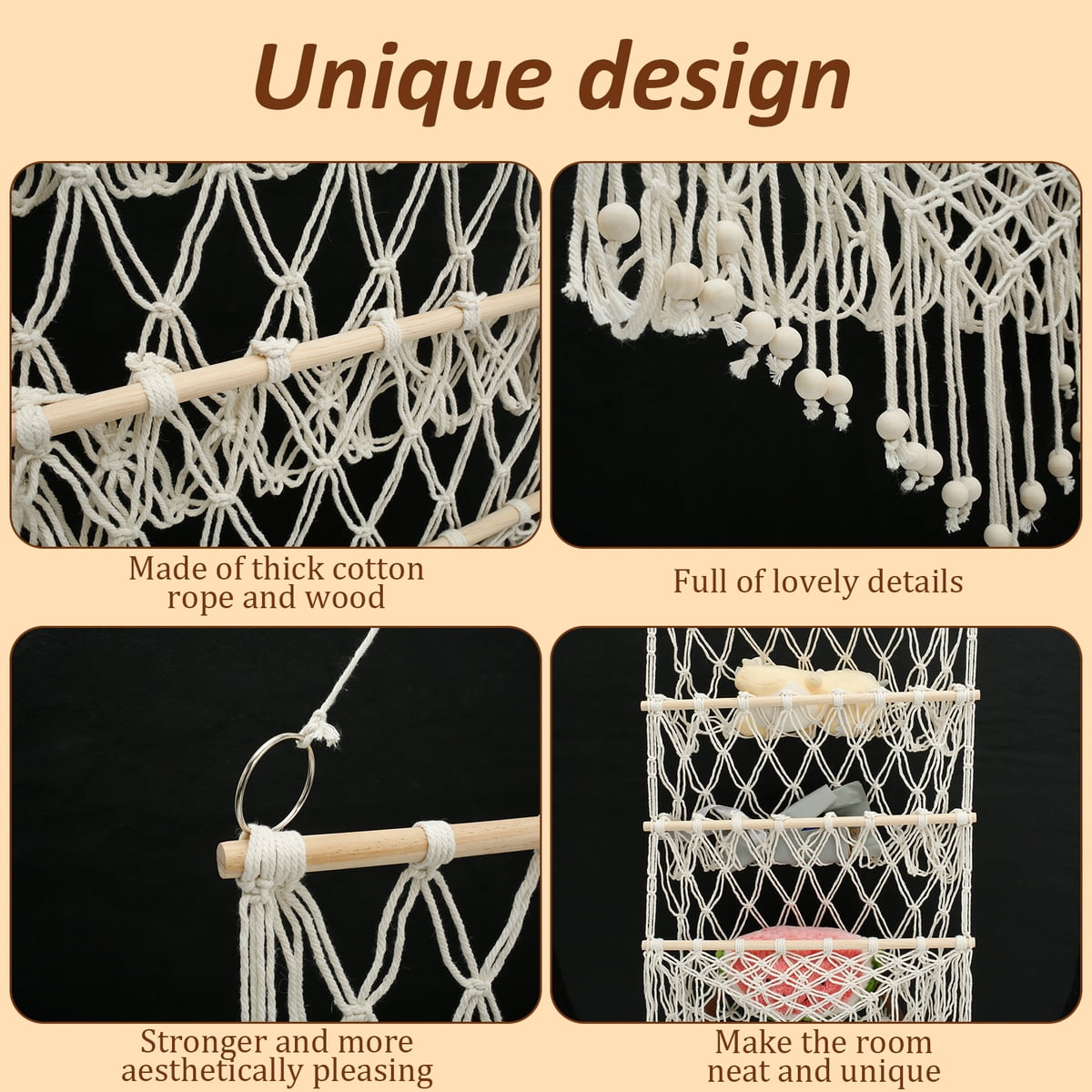 Large capacity 3-tier plush toy holder