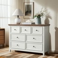 thumbnail image 2 of HIUU Beige Vintage Dresser with 7 Drawers for Bedroom - Storage Closet & Wooden Chest of Drawers, 2 of 6