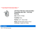 thumbnail image 2 of Left Driver Side Door Latch Assembly - Compatible with 1969 - 1970 Ford Mustang, 2 of 2