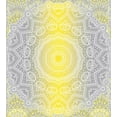 thumbnail image 3 of Grey and Yellow Duvet Cover Set, Mandala Ombre Old Boho Pattern with Spiral Round Floral Print, Decorative 3 Piece Bedding Set with 2 Pillow Shams, Queen Size, Yellow Grey, by Ambesonne, 3 of 3