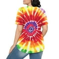 thumbnail image 5 of jtjvou Women's Business Work Blouse Oversize Short Sleeve Pullover Going out Tops for Teen Crewneck Blouse Trendy Fashion Summer Tie Dye Tops Lady Multicolor,L, 5 of 6