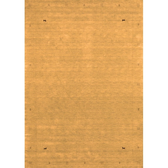 Ahgly Company Indoor Rectangle Abstract Orange Contemporary Area Rugs, 8' x 10'