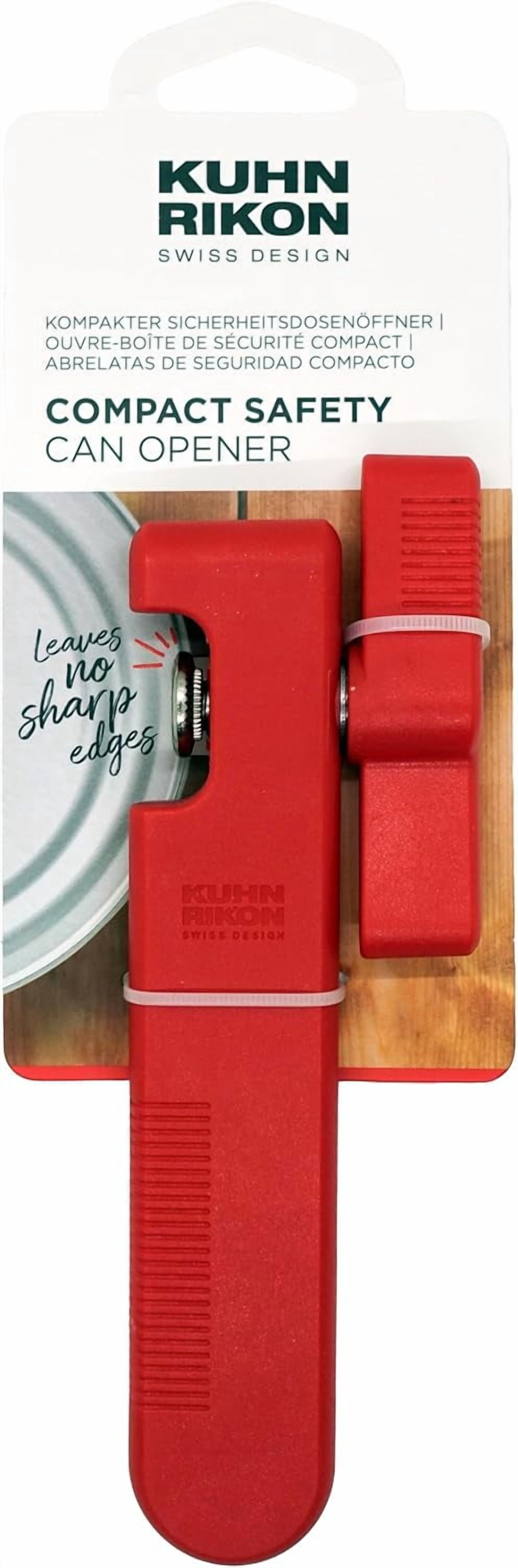Compact Safety Can Opener – Manual Smooth Edge with Ergonomic Design, Hygienic and Easy to Use, Swiss-Engineered Precision