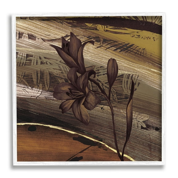 Stupell Industries Rustic Lilies Abstract Muddy Brown Earth Tones , 24 x 24, Designed by Anne Brochard