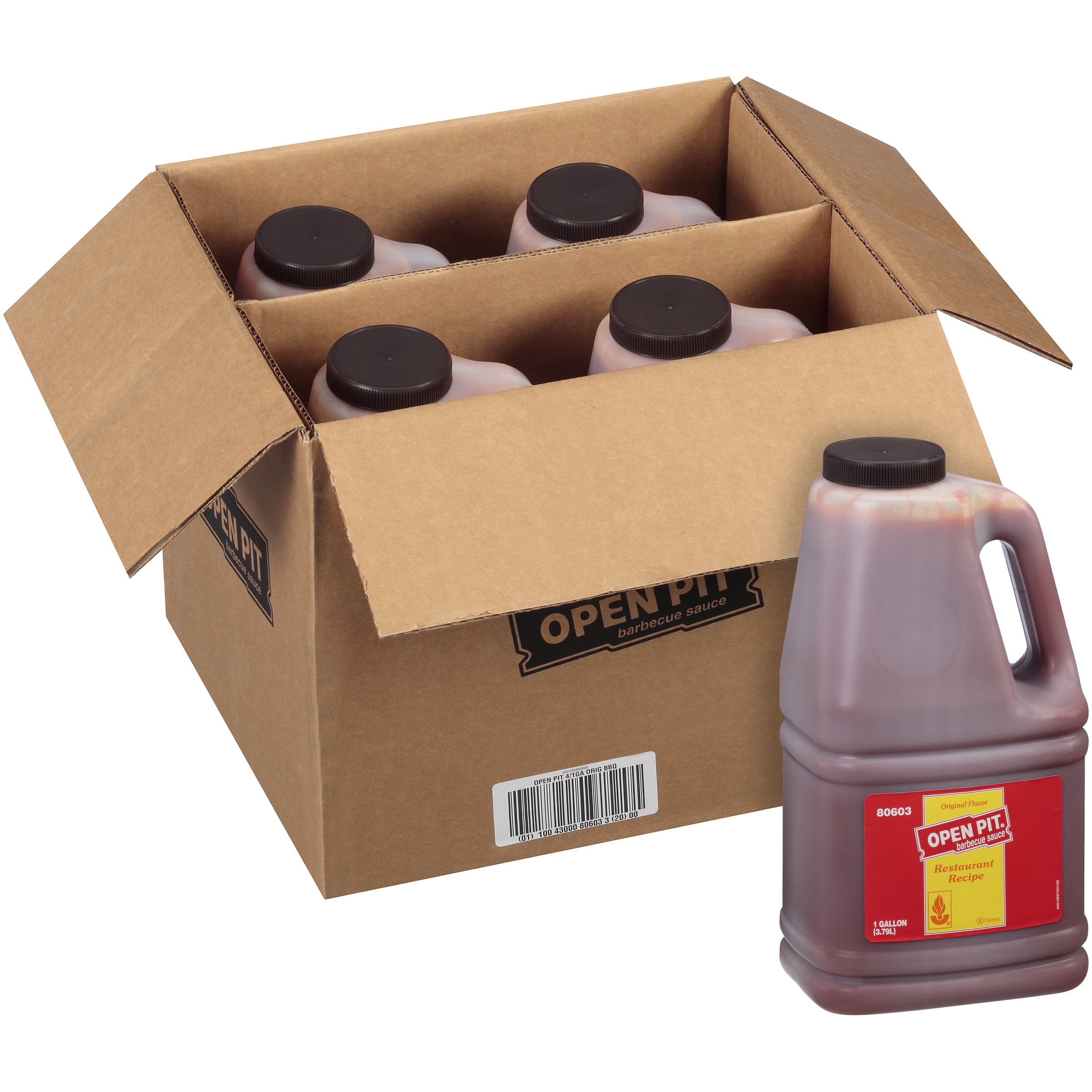 OPEN PIT Original BBQ Sauce, 1 gal. Jugs (Pack of 4)