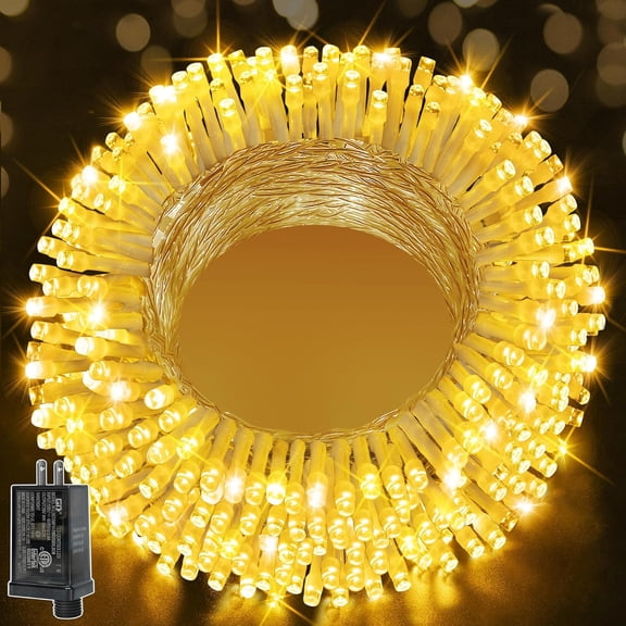 Christmas Lights 200LED 60FT Indoor, Warm White Connectable Plug in String Light Outdoor, 8 Modes Waterproof Timer LED Fairy Lights for House Outside Bedroom Patio Balcony