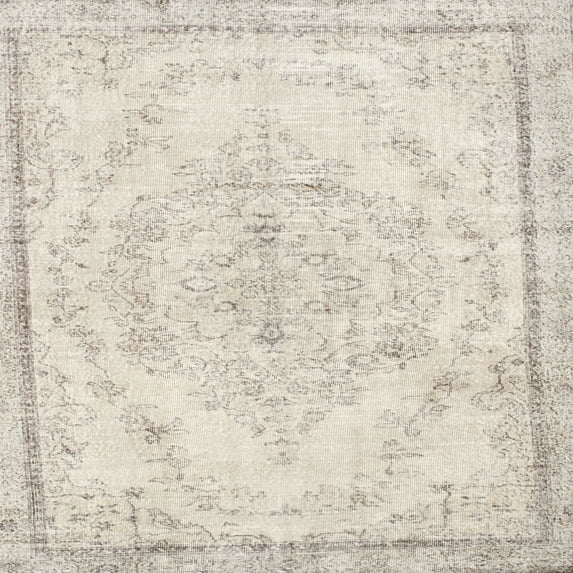 Ahgly Company Indoor Square Traditional Gold Persian Area Rugs, 7' Square
