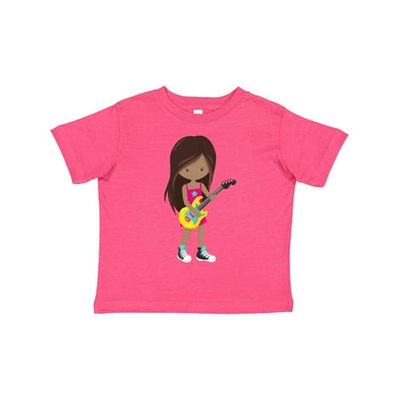

Inktastic African American Girl Rock Girl Guitar Player Gift Toddler Toddler Girl T-Shirt