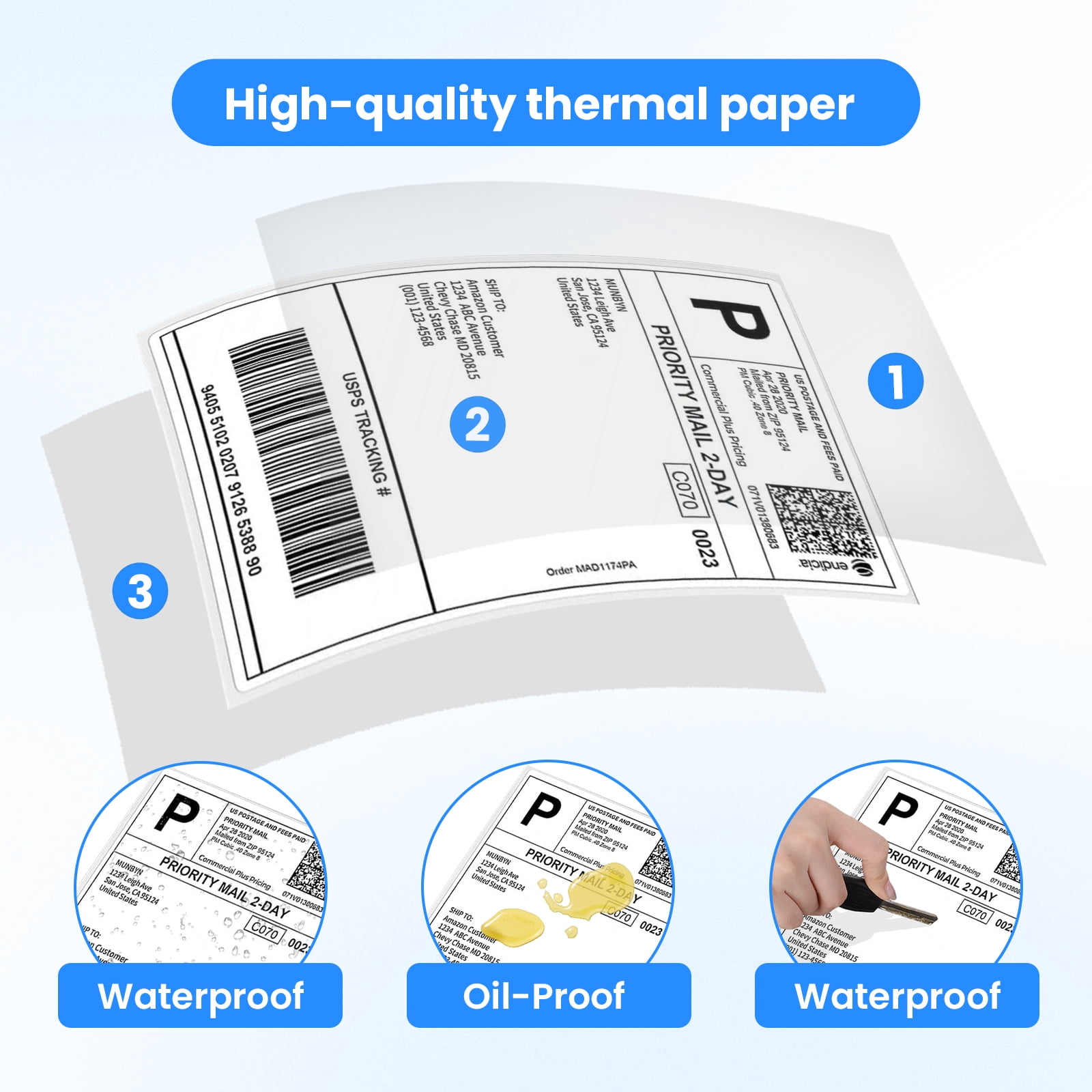 500 Pack 4x6 Thermal Shipping Labels, Direct Print Paper for Mailing & Shipping Packages