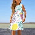 thumbnail image 2 of LUOGENLI Girls Dresses 5T Fancy Girls Fashion Cute Spring and Summer Printed Round Neck Sleeveless Casual Dress Girls' Dresses Girls Skirts Size 8-10 13-14, 2 of 5