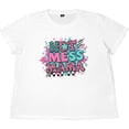 thumbnail image 3 of Camiseta de mujer de talla grande con cuello redondo y manga corta, divertida e informal, con gráficos novedosos., 3 of 4