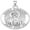 Silver, variant on Saint Finbarr Round Religious Medal - 3/4 Inch Size of a Nickel - Sterling Silver