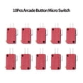 thumbnail image 2 of - Micro interruptor de botón de 3 pines para juego de arcade, 10 unidades Ecomeon no, 2 of 5
