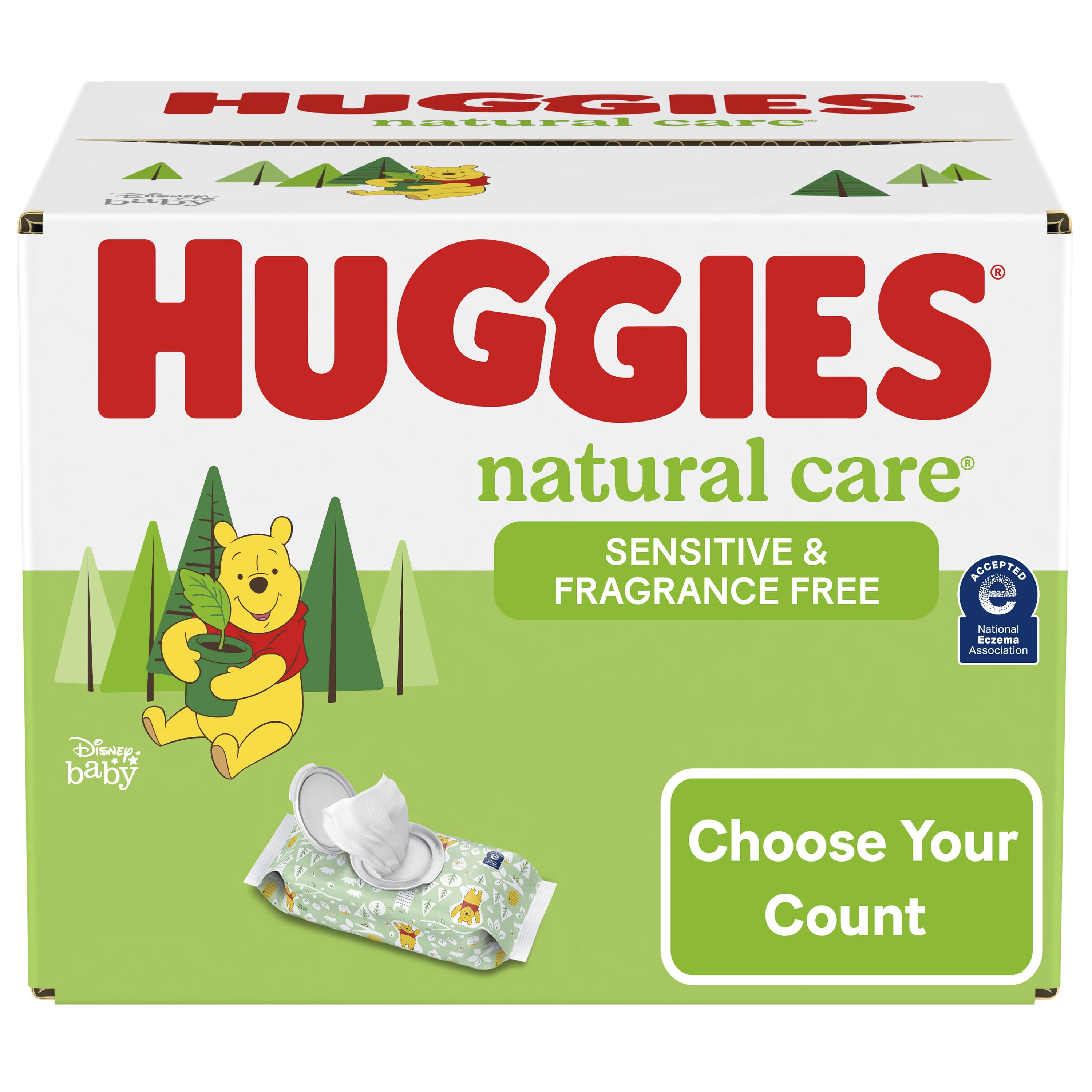 Huggies Natural Care Sensitive Baby Wipes, Unscented, 6 Flip-Top Packs (288 Wipes Total)