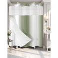 thumbnail image 4 of Green White Ombre No Hook Shower Curtain Waterproof,Bathroom Curtains with Snap in Liners and See Through Top Window,Country Pastoral Gradient Minimalist Hotel Style Bathtub Curtains Shower 72"Wx72"L, 4 of 8