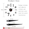 thumbnail image 2 of Reloj de pared 3D DIY, 2 piezas de reloj de pared grande DIY, reloj de pared grande sin marco, pegatina de espejo 3D, péndulo silencioso de metal, reloj de pared moderno de metal, decoración de sala de estar Vhermosa WLJ-3600, 2 of 5