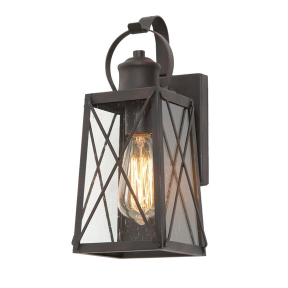 LNC Rustic Outdoor Wall Sconce with Glass Shade Bronze Finish