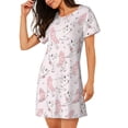 thumbnail image 2 of Balery Cute Piggy Ballerina Camisón de manga corta con cuello redondo para mujer, cómodo y elegante., 2 of 6