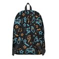 thumbnail image 3 of Game Controller Black Pattern Backpack for School, Cute School Bag with Adjustable Shoulder Straps and Padded Back, 15.7"x11.8"x5.5", 3 of 5
