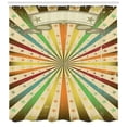 thumbnail image 3 of Vintage Rainbow Shower Curtain, Carnival Advertisement Themed Colorful Lines and Stars Grunge Background, Fabric Bathroom Set with Hooks, 69W X 75L Inches Long, Multicolor, by Ambesonne, 3 of 3