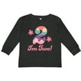 thumbnail image 3 of Inktastic 2nd Birthday Retro Flowers 2 Year Old Girl Girls Long Sleeve Toddler T-Shirt, 3 of 5