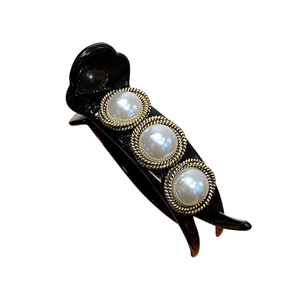 Valentine's Day Gifts for Woman Pearl Ball Hair Clip Grasping Clip Hairpin Girl Disc Hair Clip Headdress Bk