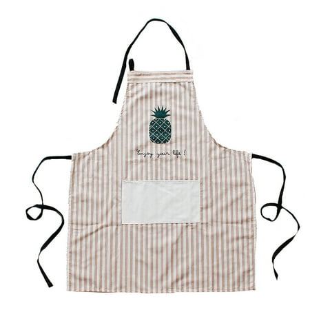 

JULYING Japanese Pineapple Cotton Cloth Apron with Pocket Adjustable Washable
