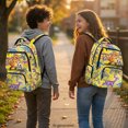 thumbnail image 3 of Chririnla Dinosaur Skeleton Print Ergonomic Kids School Backpack for Campus Travel, Large Capacity Waterproof 600D Polyester Kids Backpacks, 3 of 10