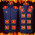 thumbnail image 2 of Bloque de Carga Usb, Cremallera Unisex Doble Control 15 Zona Calefacción Chaqueta de Algodón, Caliente Chaqueta de Vestido para Hombre, 2 of 6