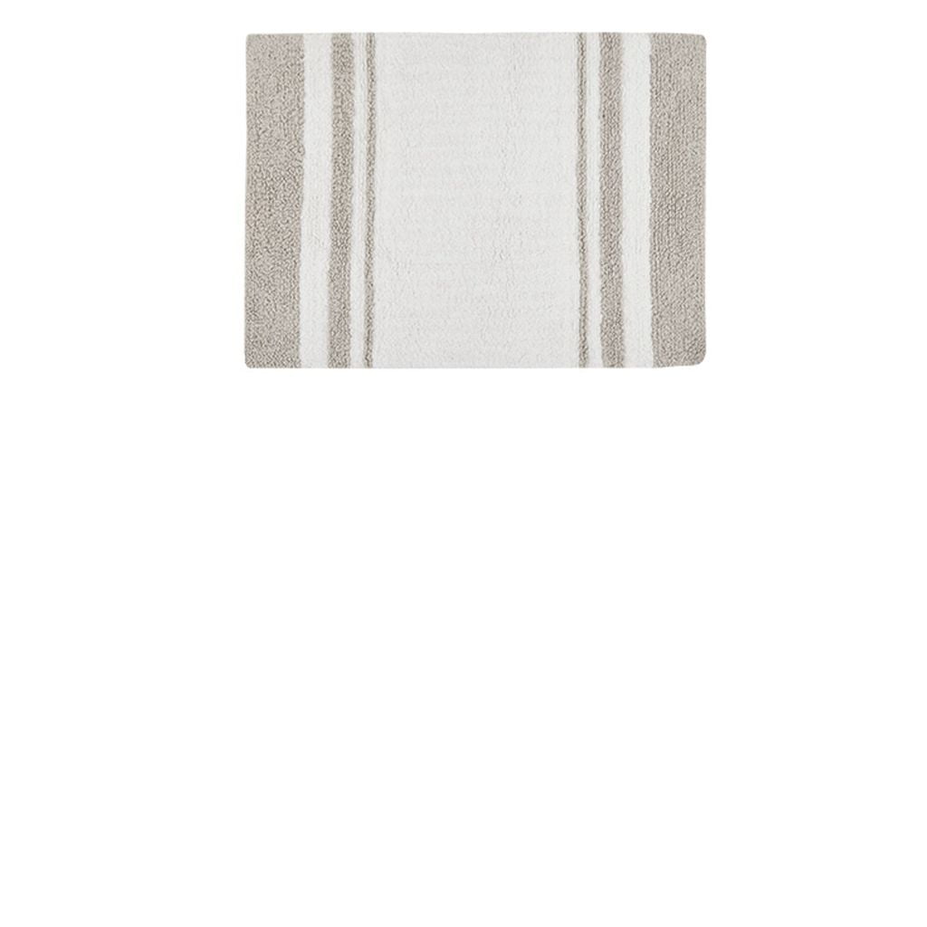 MAYEERTY Medium Pile Cotton Reversible Bathroom Rug, Non-Slip Bath Mat, Taupe, 20"W x 30"L