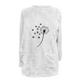 thumbnail image 4 of Simua Chandail en Molleton Femme Décontracté Automne Manches Longues Hiver Chaud Chandail Mignon Imprimé Floral Coupe Ample Blouses Épaisses Col Rond T-Shirt, 4 of 4