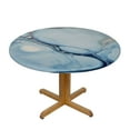 thumbnail image 3 of ONETECH  Marble Tablecloth Round Farmhouse Silver and Blue Round Tablecloth Polyester Washable Marble Table Cloth Table Cover for Kitchen Dining Room Picnic Patio Party, 3 of 7