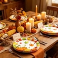thumbnail image 6 of Qocolcyl 16 Pack Fall Pumpkin Maple Leaf Disposable Paper Plates, 9in Harvest Paper Tableware Set, Disposable Party Supplies for Thanksgiving Halloween Indoor Outdoor Halloween Decorations, 6 of 7