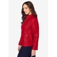 thumbnail image 3 of Jessica London Women's Plus Size Zip Front Leather Jacket, 3 of 5