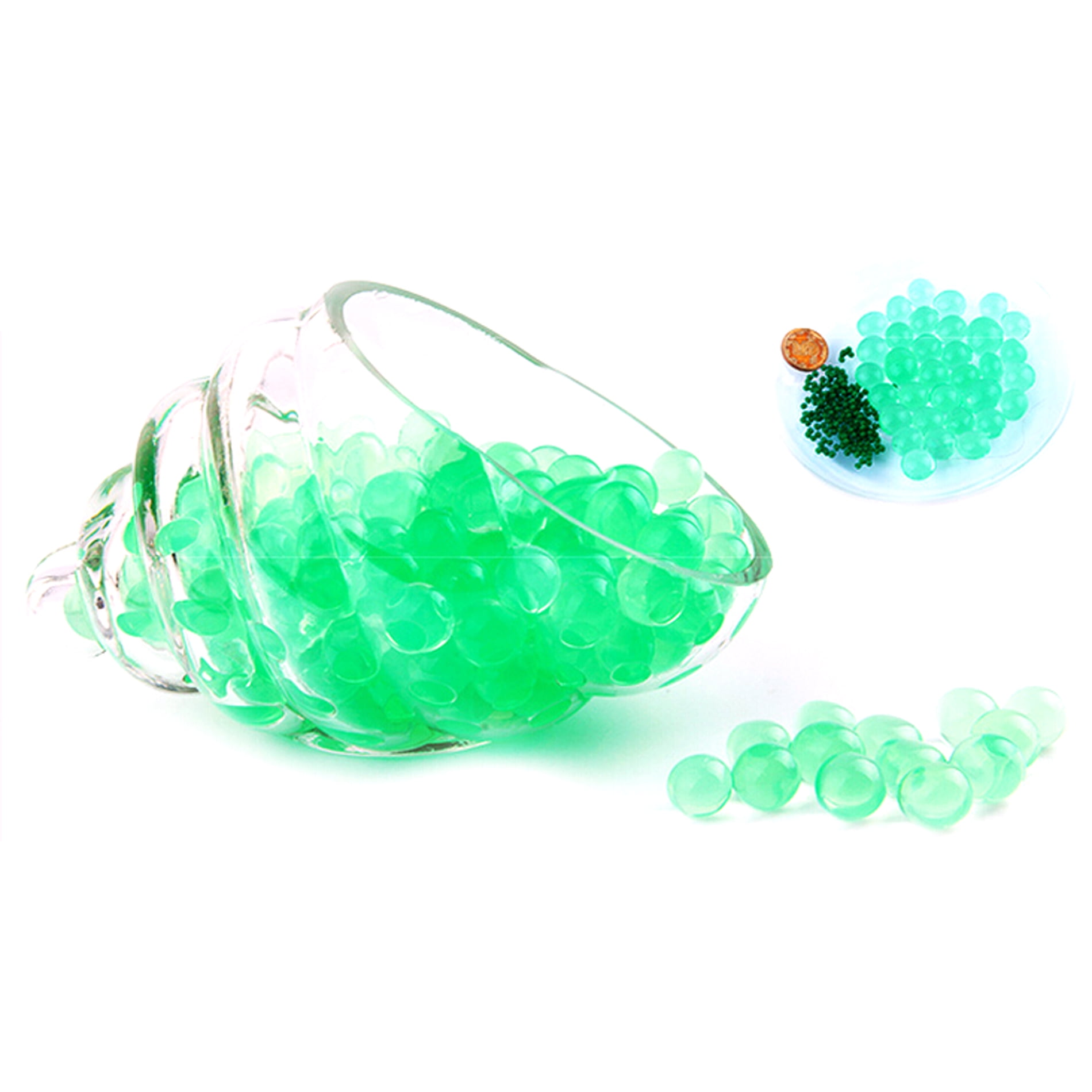 50g Round Crystals Storing Water Gel Pearl Jelly Beads, Green