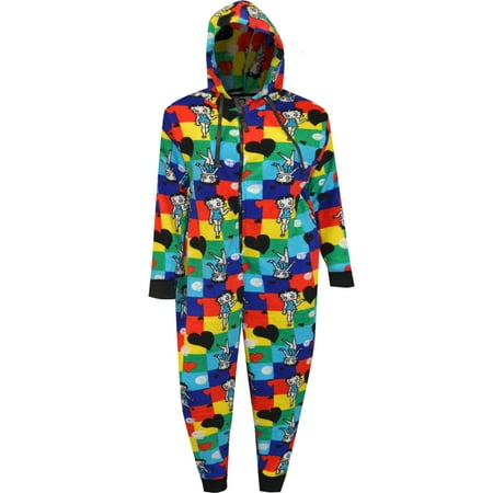 Apparel Connection LLC Womens Betty Boop Colorblock Plus Size Plush Onesie Hoodie Pajama (1X/2X)