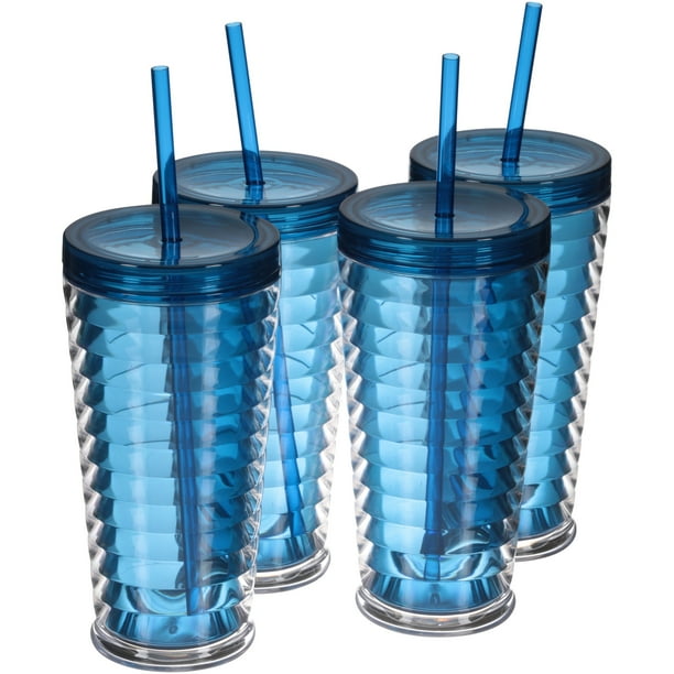 Mainstays™ 24 oz. Blue Double Wall Tumblers 4 ct Box