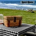 thumbnail image 4 of Lann's Linens - 60" x 126" Premium Checkered Tablecloth - Rectangular Polyester Fabric Picnic Table Cover - Black & White Gingham Cloth, 4 of 4
