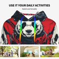 thumbnail image 4 of Uemuo Red Black Eastern Panda Warrior Pattern Women's Hoodie with Eye-catching Drawstrings- Casual Pullover Hoodie with Kangaroo Pocket, Stylish Hooded Sweatshirt-Small, 4 of 7