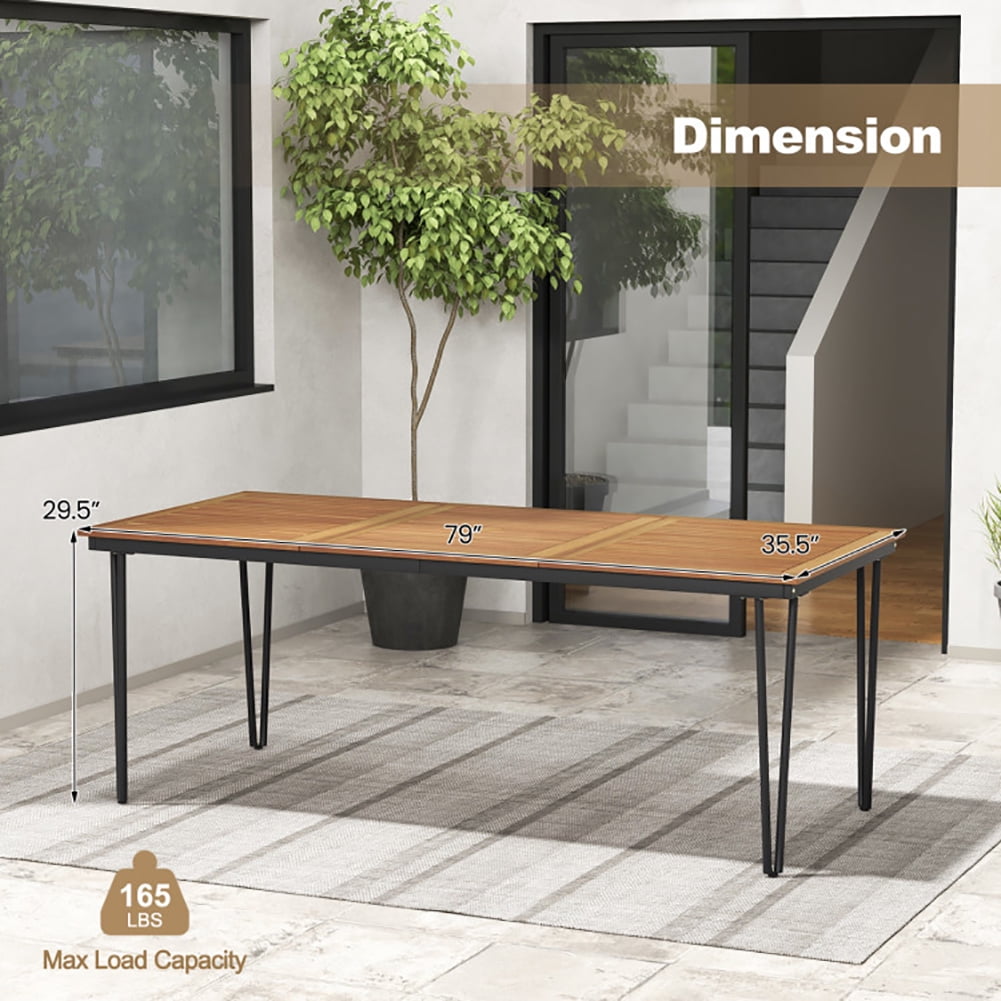 Aimee Lii 79 Inch 8-Person Outdoor Dining Table with 1.9 Inch Umbrella Hole, Patio Furniture Set Aimee Lii 79 Inch 8-Person Outdoor Dining Table with 1.9 Inch Umbrella Hole, Patio Furniture Set