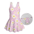 thumbnail image 6 of Tutolipy Pink Daisy Pattern Bathing Swim Dress, Cute Childrens Swimwear for Swim Lessons Beach Size 12-13 Years, 6 of 8