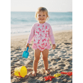 thumbnail image 5 of BemeyourBBs Toddler Baby Girl Bow Swimsuit Infant Girl Bathing Suit One Piece Swimsuits Long Sleeve Rash Guard Swimwear Zipper Summer Beach Wear, 5 of 9