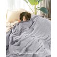 thumbnail image 4 of Blunique Reversible Knit Blanket, Buttery Soft Warm Plush Throw for Couch Sofa Bed, Lightweight Home Decor Gift, Gray, Twin 60"x80", 4 of 8
