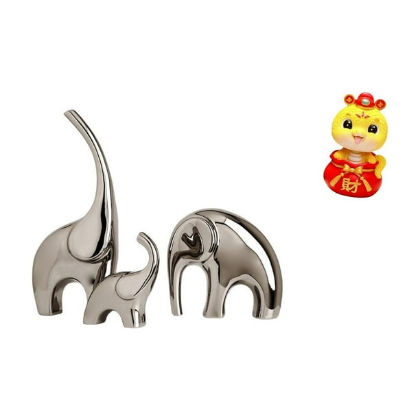 Figuras De Cerámica De Elefante Y Serpiente, Escultura Coleccionable De Animales, Adorno Para El Hogar, Estantería, Librero, Soporte De TV, Artesanía Feng Shui Del Año Nuevo Chino 2025,