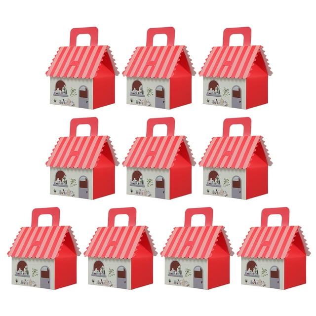 10 cajas navideñas para dulces, chocolates, galletas y dulces, ideales como recuerdo festivo y decorativo para fiestas