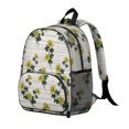 thumbnail image 2 of Sunflower and Plank White Pattern Backpack for School, Cute School Bag with Adjustable Shoulder Straps and Padded Back, 13.8"x11.4"x6", 2 of 5